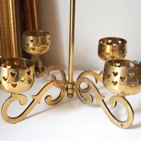 Vintage hanging tealight candle holder | Vintage candelabrum | Hanging brass candelabrum | Hanging brass votive candelabrum