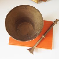 Vintage brass mortar and pestle | Large brass mortar | Vintage brass mortar | Large brass mortar set