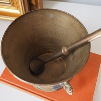 Vintage brass mortar and pestle | Large brass mortar | Vintage brass mortar | Large brass mortar set