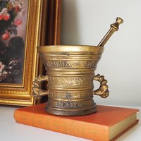 Vintage brass mortar and pestle | Large brass mortar | Vintage brass mortar | Large brass mortar set