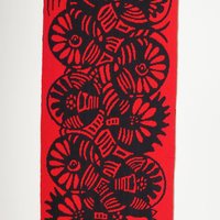 Vintage wall hanging | Red and black wall hanging | Geometric wall hanging | Scandinavian wall hanging | Handmade wall tapestry