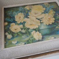 Vintage wall art | Vintage floral print | Framed vintage print | Framed floral print | Yellow florals wall art | Vintage floral wall art