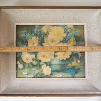 Vintage wall art | Vintage floral print | Framed vintage print | Framed floral print | Yellow florals wall art | Vintage floral wall art