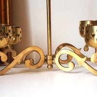 Vintage hanging tealight candle holder | Vintage candelabrum | Hanging brass candelabrum | Hanging brass votive candelabrum