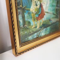 Vintage wall art | Guardian angel wall art | Framed vintage print | Religious vintage print | Framed vintage Guardian Angel print