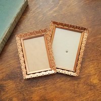 Vintage rose gold photo frames | Set of two vintage photo frames | Rose gold photo frames | Vintage copper tone picture frames