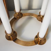 Vintage brass candelabra | Brass candelabra | Four arm brass candlestick holder | Vintage candelabrum | Round candlestick holder