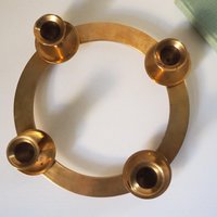 Vintage brass candelabra | Brass candelabra | Four arm brass candlestick holder | Vintage candelabrum | Round candlestick holder