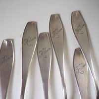 Set of six vintage tablespoons | Vintage silver plated tablespoons | Vintage tablespoon set | Vintage alpacca silver spoons