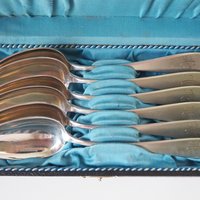 Set of six vintage tablespoons | Vintage silver plated tablespoons | Vintage tablespoon set | Vintage alpacca silver spoons