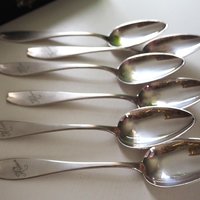 Set of six vintage tablespoons | Vintage silver plated tablespoons | Vintage tablespoon set | Vintage alpacca silver spoons