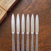Set of six vintage fruit knives | Gense fruit knives | Midcentury fruit knives | Stainless steel fruit knives | Made in Sweden