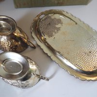 Vintage creamer and sugar bowl set | Vintage silver plated creamer and sugar set | Vintage creamer and sugar bowl set