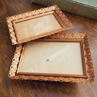 Vintage rose gold photo frames | Set of two vintage photo frames | Rose gold photo frames | Vintage copper tone picture frames