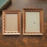 Vintage rose gold photo frames | Set of two vintage photo frames | Rose gold photo frames | Vintage copper tone picture frames