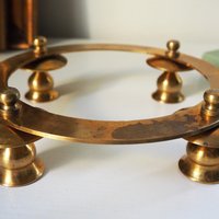 Vintage brass candelabra | Brass candelabra | Four arm brass candlestick holder | Vintage candelabrum | Round candlestick holder