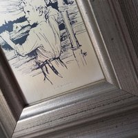 Vintage framed silver etching | Albert Edelfelt | Finnish art | Albert Edelfelt illustration | Etched silver art print | Made in Finland