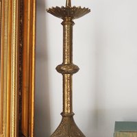 Vintage pricket candle holder | Vintage pricket candle | Tall gold plated pricket candle holder | Pricket candle holder