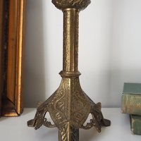 Vintage pricket candle holder | Vintage pricket candle | Tall gold plated pricket candle holder | Pricket candle holder
