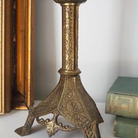 Vintage pricket candle holder | Vintage pricket candle | Tall gold plated pricket candle holder | Pricket candle holder