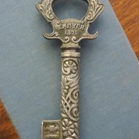 Vintage bottle opener | Bottle opener and corkscrew | Key shaped bottle opener | Soviet bottle opener | Kaluga 1371 | USSR bottle opener