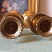 Set of two vintage candlestick holders | Brass candlestick holders | Barley twist brass candlestick holders | Twisted candlestick holders
