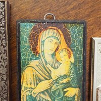 Vintage Orthodox icons | Set of four small vintage Orthodox icons | Wooden religious icons | Vintage wooden icons | Small vintage icons