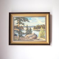 Vintage painting | Vintage landscape oil painting | Finnish scenery wall art | Framed vintage art | Framed wall art | Vintage wall art