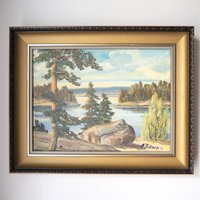 Vintage painting | Vintage landscape oil painting | Finnish scenery wall art | Framed vintage art | Framed wall art | Vintage wall art
