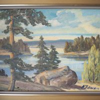 Vintage painting | Vintage landscape oil painting | Finnish scenery wall art | Framed vintage art | Framed wall art | Vintage wall art