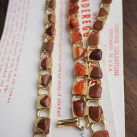 Set of three vintage bracelets | Agate and goldstone bracelets | Thunderegg agate bracelet | Genuine Goldstone bracelets | Handmade in USA