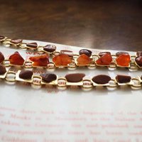Set of three vintage bracelets | Agate and goldstone bracelets | Thunderegg agate bracelet | Genuine Goldstone bracelets | Handmade in USA