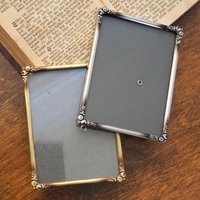 Set of two vintage photo frames | Brass photo frames 9x12 cm | Brass picture frames | Vintage brass picture frame set