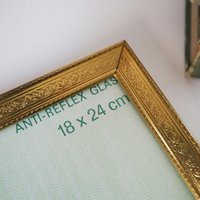 Vintage photo frame 18x24 cm | Vintage brass frame | Brass picture frame | Vintage ML-Rammer picture frame | Danish photo frame