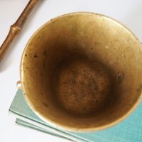 Vintage brass mortar and pestle | Heavy brass mortar | Vintage brass mortar | Large brass mortar set | Antique mortar set