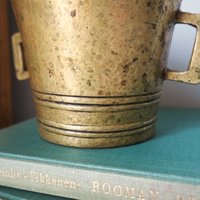 Vintage brass mortar and pestle | Heavy brass mortar | Vintage brass mortar | Large brass mortar set | Antique mortar set