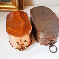 Vintage copper planters | Set of two mismatched copper planters | Vintage planters | Oblong copper planters | Vintage copper pots