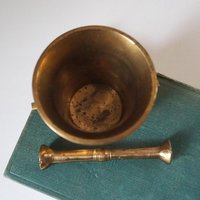 Vintage brass mortar and pestle | Vintage brass mortar | Small brass mortar