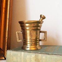 Vintage brass mortar and pestle | Vintage brass mortar | Small brass mortar