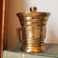 Vintage brass mortar and pestle | Vintage brass mortar | Small brass mortar