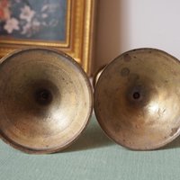 Set of two vintage candlestick holders | Brass candlestick holders | Barley twist brass candlestick holders | Twisted candlestick holders