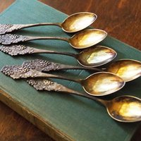 Set of six vintage teaspoons | Vintage silver plated teaspoons | Small vintage teaspoons | Vintage alpacca teaspoons