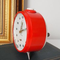 Vintage alarm clock | Junghans Repetition alarm clock | Vintage wind up clock | Red Junghans alarm clock | Working order | Made in Germany