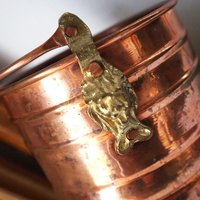 Set of two vintage copper planters | Mismatched copper planters | Round copper planters | Simple copper planters
