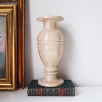 Vintage vase | Large marble vase | Vintage marble vase | Beige marble vase | Vintage vases | Vintage marble home decor