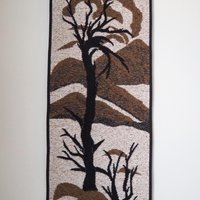 Vintage wall hanging | Long wall hanging | Vintage nature wall hanging | Scandinavian woven textile | Made in Finland
