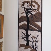 Vintage wall hanging | Long wall hanging | Vintage nature wall hanging | Scandinavian woven textile | Made in Finland