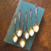 Set of six vintage teaspoons | Vintage silver plated teaspoons | Small vintage teaspoons | Vintage alpacca teaspoons