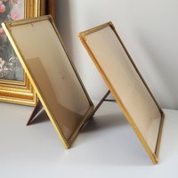 Set of two vintage photo frames | Vintage brass frames | Mismatched vintage frames | Vintage brass frame set 18x24 cm | Vintage brass frames