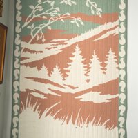 Vintage wall hanging | Large wall hanging | Vintage pink and mint green wall hanging | Scandinavian woven textile | Made in Finland